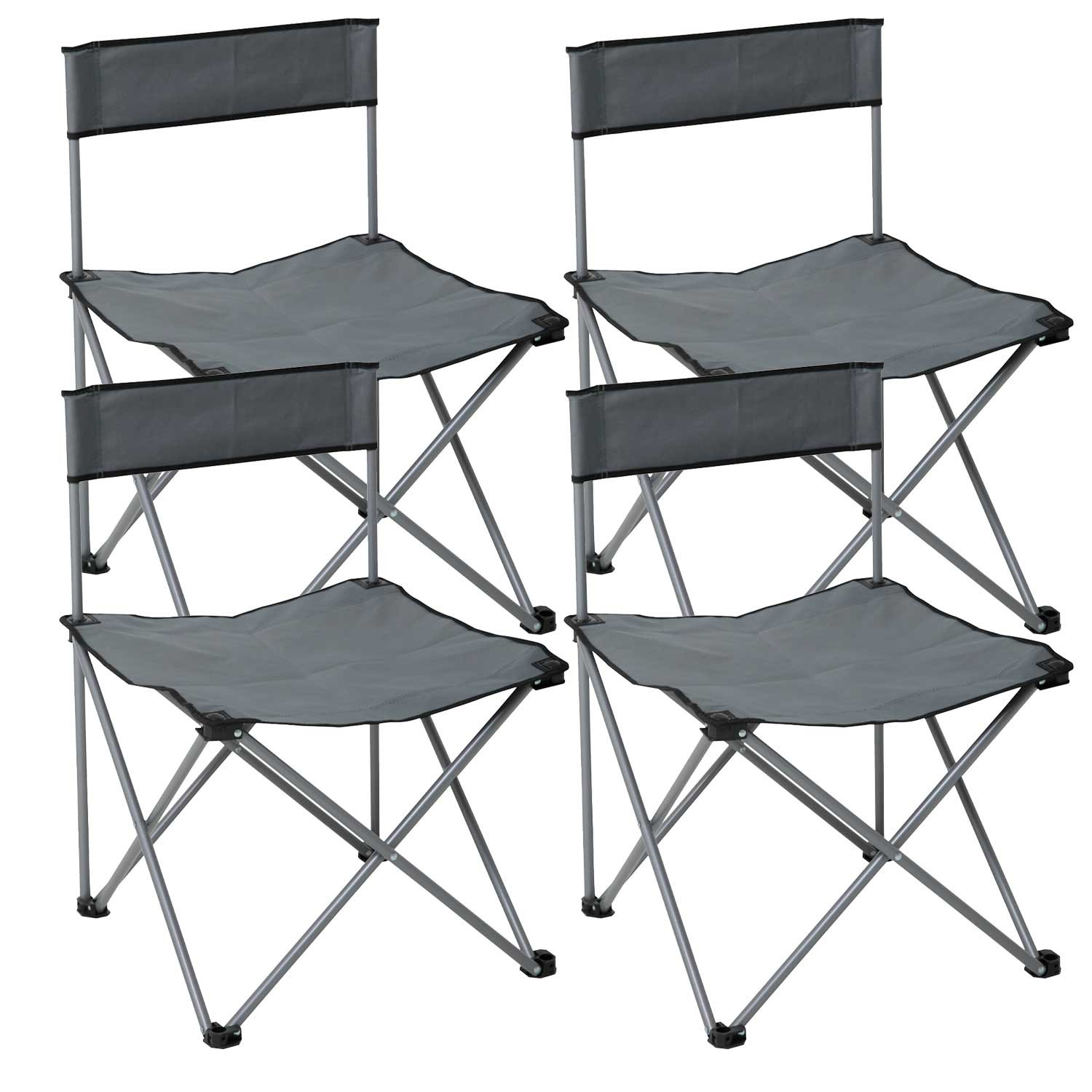 Pack 4 Cadeiras de campismo dobráveis 49x49x72,5cm 7house Mesas e cadeiras dobráveis 1